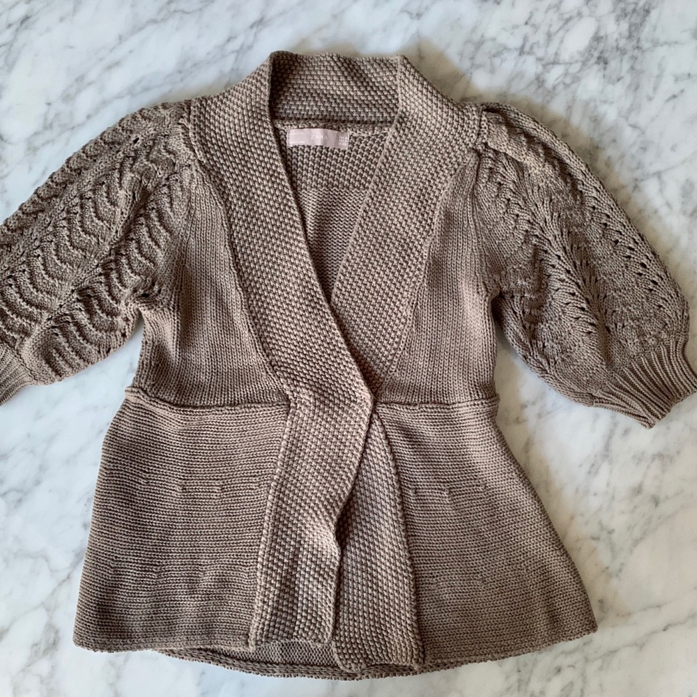 Zara knit cardigan sweater in sage green